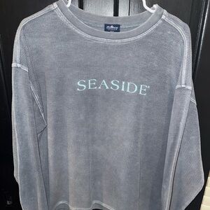 Seaside Charles River Apparel Ribbed Gray Pullover